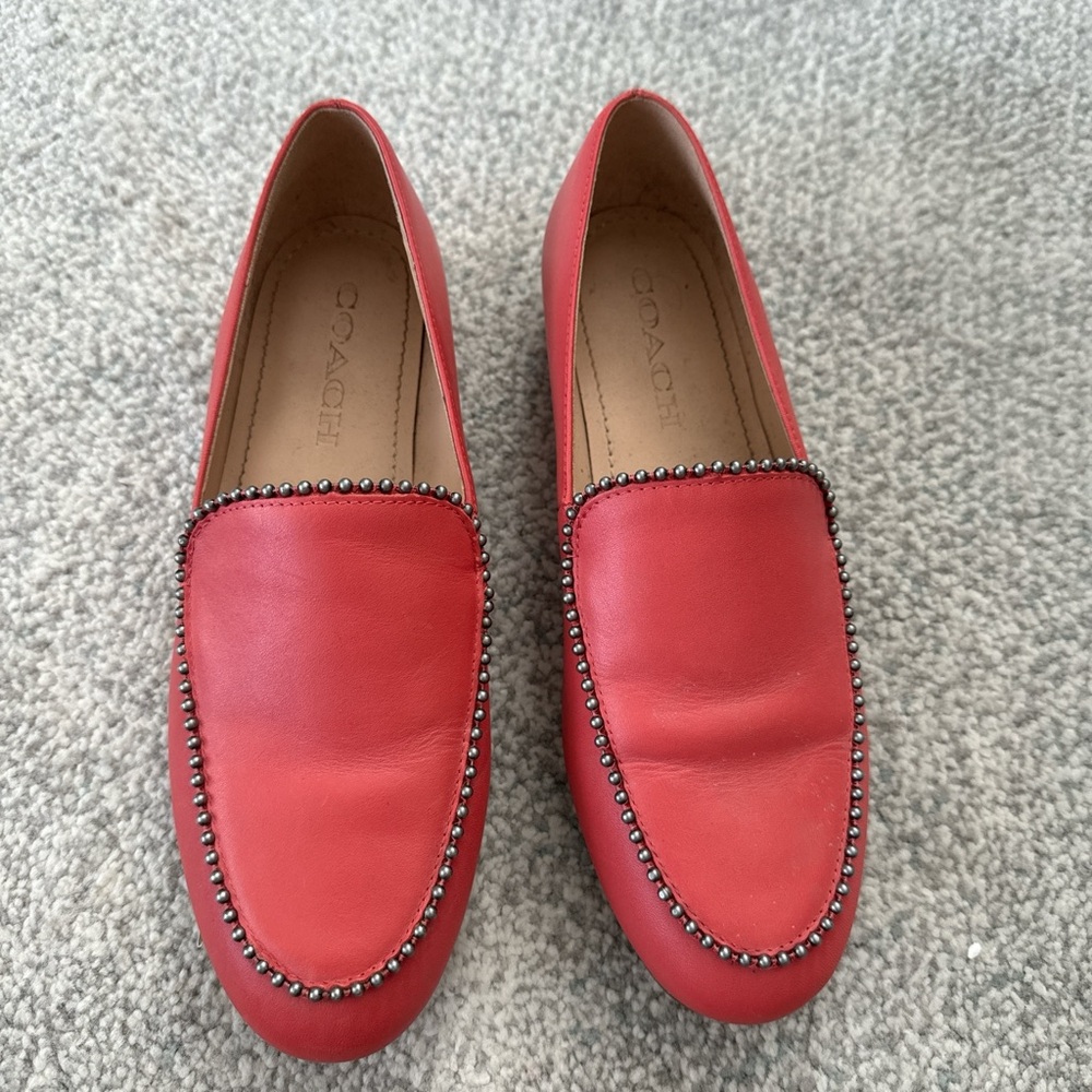 Coach Red Beaded Women's Loafers